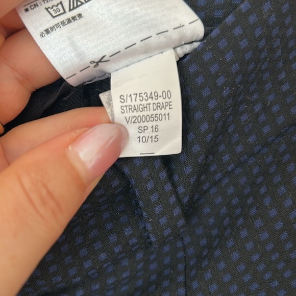 Banana Republic Pants Straight Drape High Rise Tapered Dotted Black Navy 4 - Picture 9 of 9